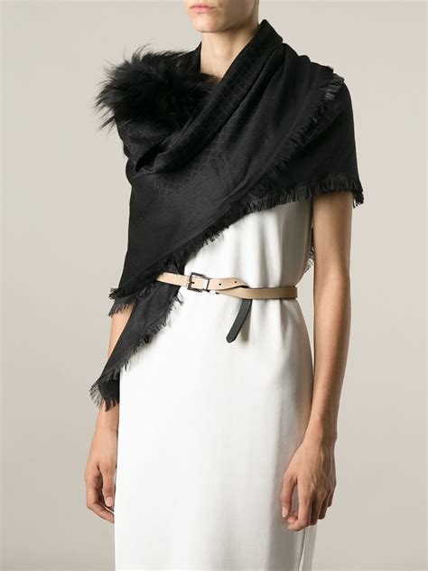 gucci scarf for head|gucci scarf with fur trim.